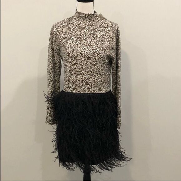 Tyler Böe Monique Cheetah Feather Dress - Picture 5 of 7